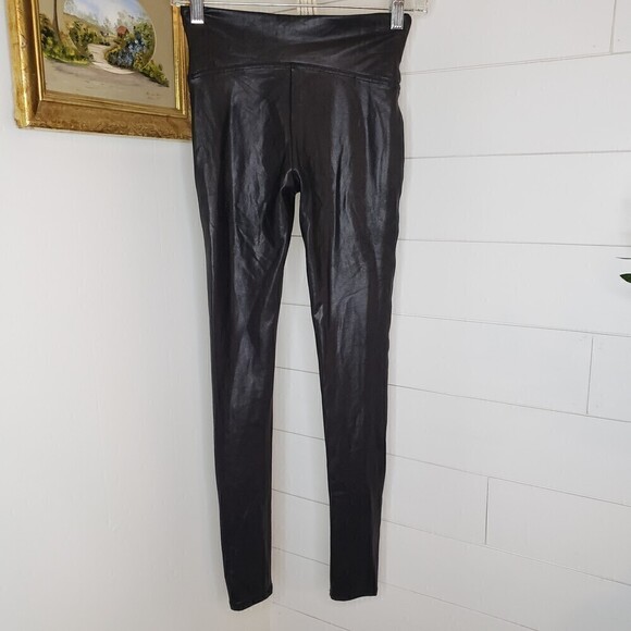 Spanx NWT Black Faux Leather Leggings Small - Picture 6 of 8